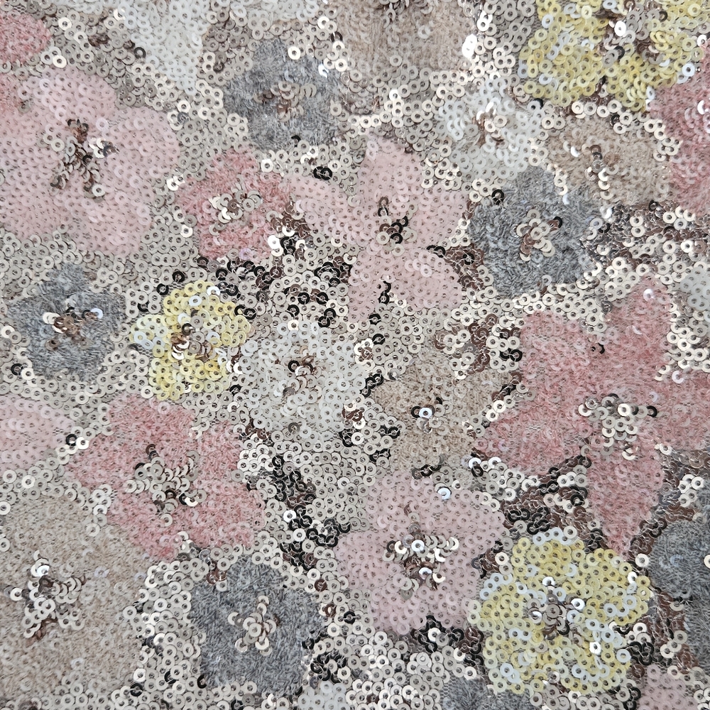 LOFT Pink Floral Sequin Skirt Size 10 - Picture 4 of 5